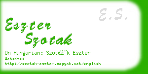 eszter szotak business card